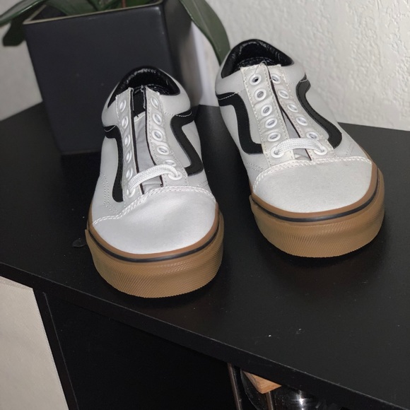 Vans old skool (Gum) Blanc de blanc/blac size 4.5 men and women 6.0 - Picture 2 of 5